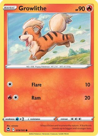 Growlithe 019/195 SWSH12 Silver Tempest - Common
