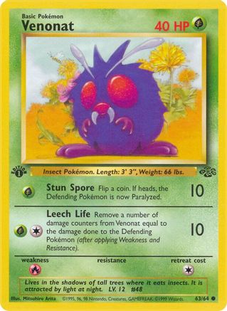 Venonat 063/64 - 1st Edition Jungle - Common