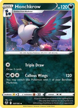 Honchkrow 107/195 SWSH12 Silver Tempest - Uncommon