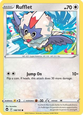 Rufflet 148/195 - Reverse Holofoil SWSH12 Silver Tempest - Common