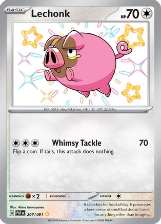 Lechonk 207/091 - Holofoil SV Paldean Fates - Shiny Rare