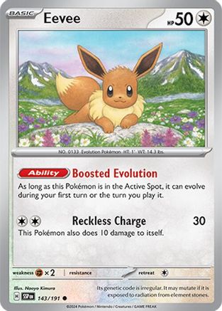 Eevee 143/191 - Reverse Holofoil SV08 Surging Sparks - Common