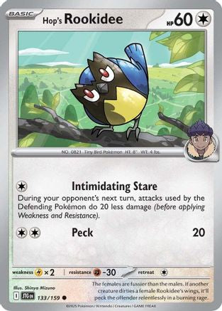 Hop's Rookidee 133/159 - Reverse Holofoil SV09 Journey Together - Common
