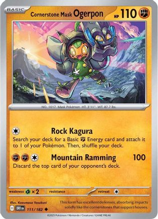 Cornerstone Mask Ogerpon 111/182 SV10 Destined Rivals - Uncommon
