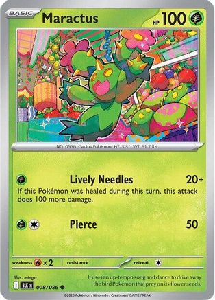 Maractus 008/086 - Reverse Holofoil SV Black Bolt - Common