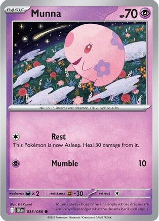 Munna 035/086 - Reverse Holofoil SV Black Bolt - Common