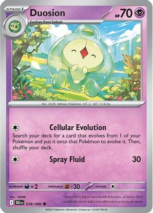 Duosion 038/086 - Reverse Holofoil SV Black Bolt - Common