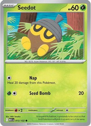 Seedot 013/132 - Reverse Holofoil ME01 Mega Evolution - Common