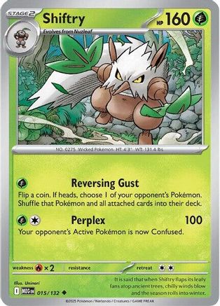 Shiftry 015/132 - Reverse Holofoil ME01 Mega Evolution - Uncommon