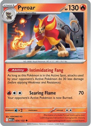 Pyroar 024/132 ME01 Mega Evolution - Uncommon
