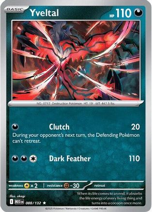 Yveltal 088/132 - Holofoil ME01 Mega Evolution - Rare