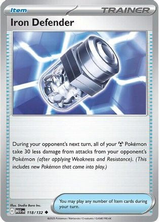 Iron Defender 118/132 - Reverse Holofoil ME01 Mega Evolution - Uncommon