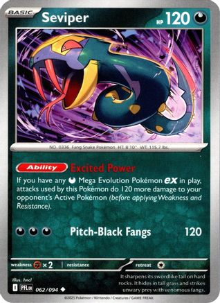Seviper 062/094 - Reverse Holofoil ME02 Phantasmal Flames - Uncommon
