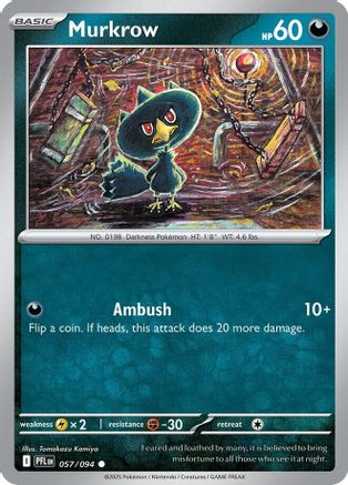 Murkrow 057/094 - Reverse Holofoil ME02 Phantasmal Flames - Common