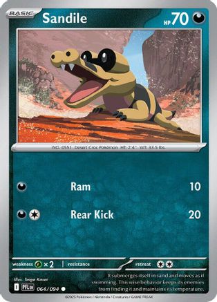 Sandile 064/094 - Reverse Holofoil ME02 Phantasmal Flames - Common