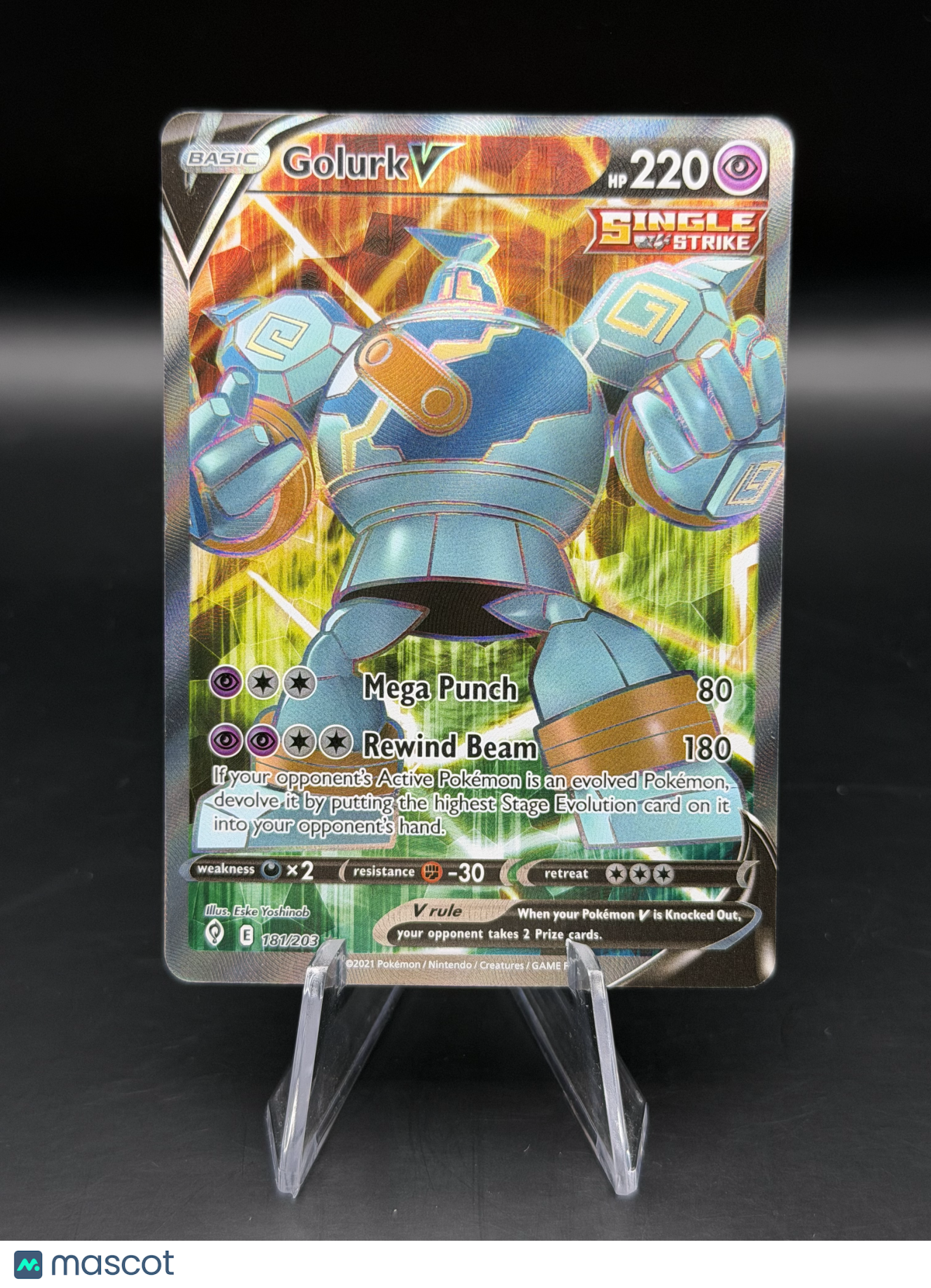 Pokemon 2021 Evolving Skies Golurk V #181/203 - NM