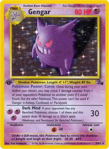 Gengar (5) 005/62  - 1st Edition Holofoil Fossil - Holo Rare