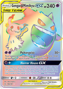 Gengar & Mimikyu GX (Secret) 186  - Holofoil SM  Team Up - Secret Rare
