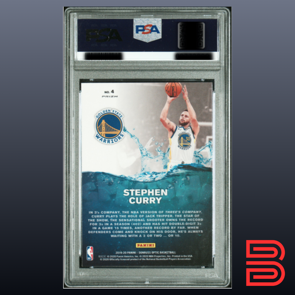 Stephen Curry 2019 Panini Donruss Optic #4 Splash! Holo PSA 8