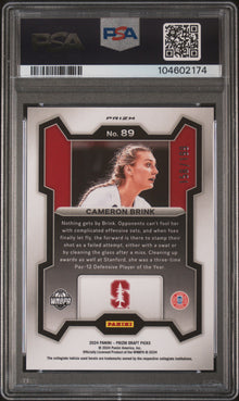 Cameron Brink 2024 Prizm Draft Picks True Blue Prizm /199 RC POP 2 #89 PSA 10