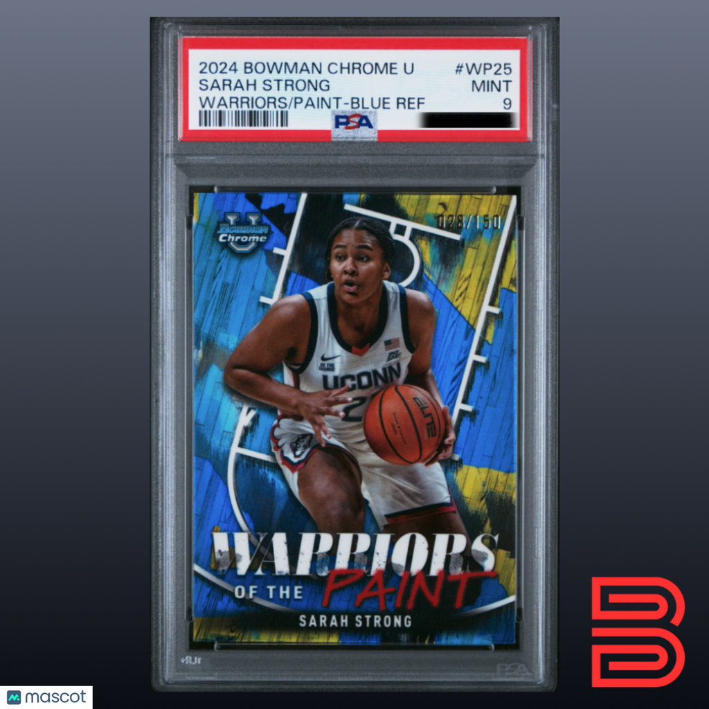 Sarah Strong 2024 Bowman Chrome U  #WP25 Warriors Of The Paint Blue Ref /150 PSA 9