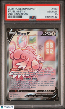 Blissey V #183/198 - 2021 Pokemon Sword & Shield Chilling Reign - PSA 10