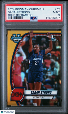 Sarah Strong 2024 Bowman Chrome U  #62 1st Bowman Gold Refractor /50 PSA 9